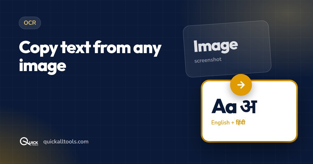 How to Copy Text from an Image (Hindi & English) — Free OCR