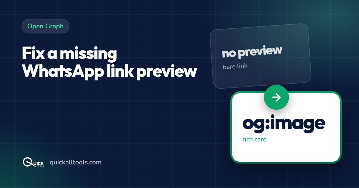WhatsApp Link Preview Not Showing? How to Fix Open Graph Tags