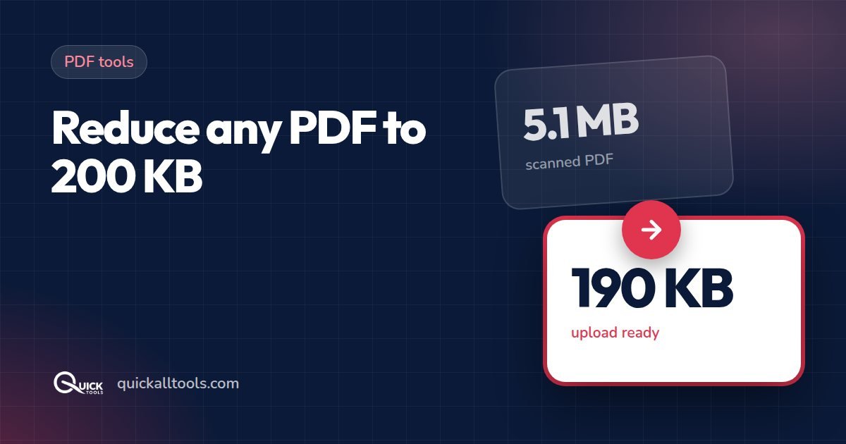 How to Reduce PDF Size to 200 KB or 100 KB (Free, No Upload)